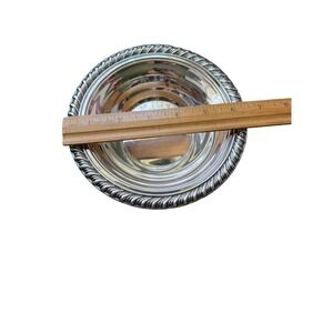 Vintage Silver Plated Bowl Unisex 7.25" Silver Gadroon Rope Edge